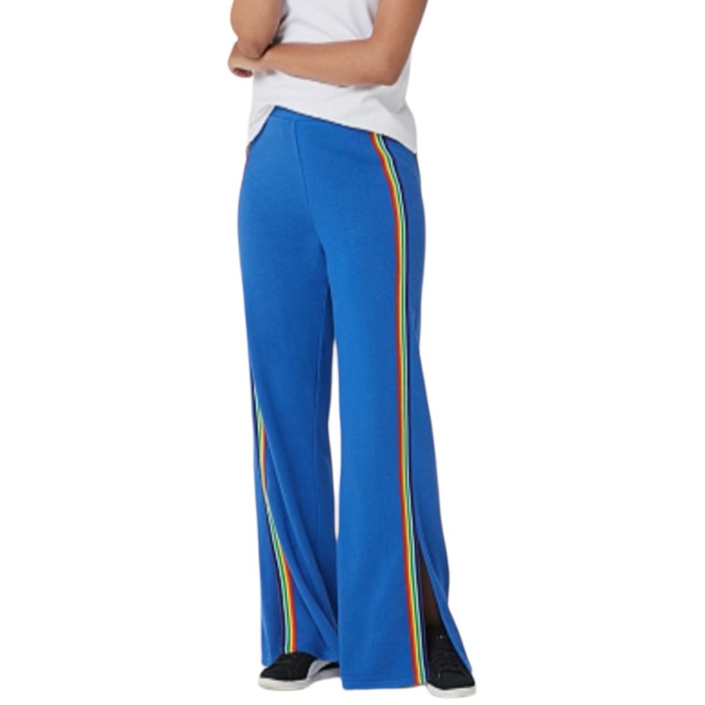 Tracy Anderson For G.I.L.l. Blue Rainbow Striped Sweatpants Size LP